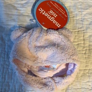 Magnetic winter hat baby girl bear ears